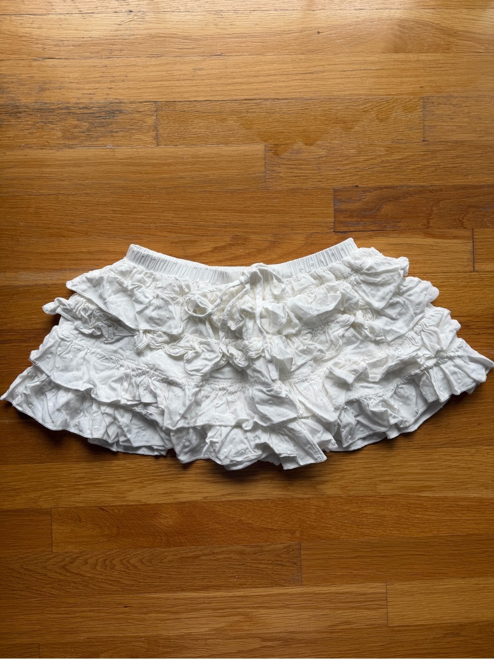 Altar’d State White Ruffle Skort with Built-In Shorts - Size Medium